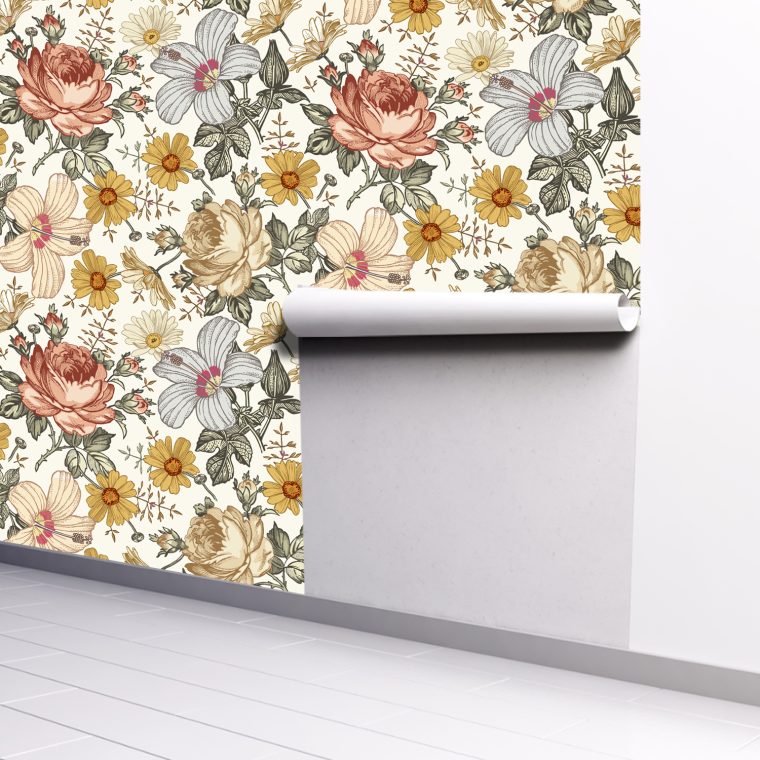 Retro Floral Wallpaper Self-adhesive Bohemian - Image 4