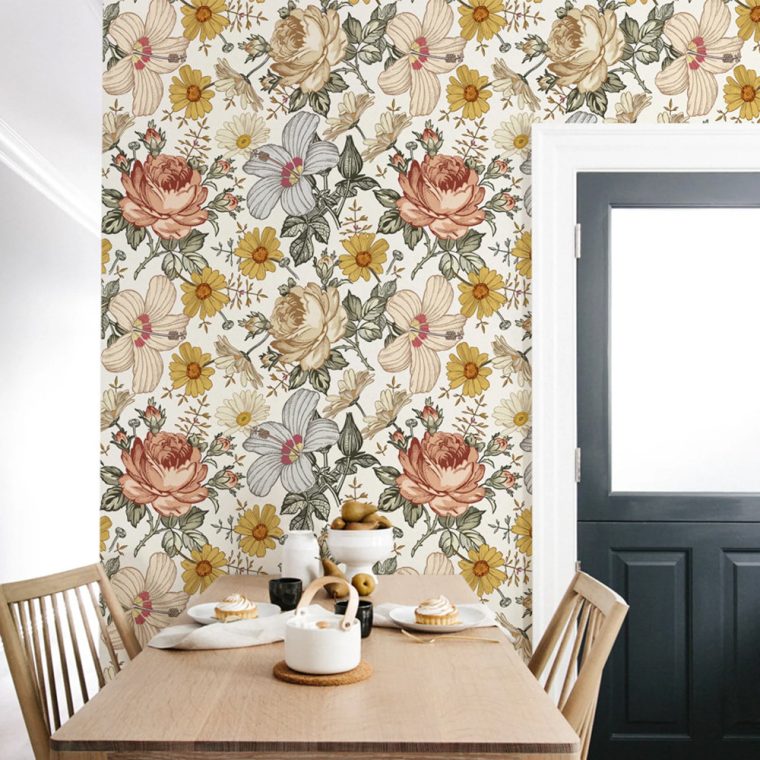 Retro Floral Wallpaper Self-adhesive Bohemian - Image 3