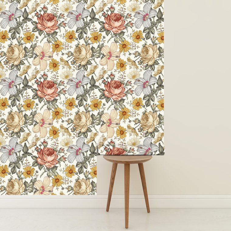 Retro Floral Wallpaper Self-adhesive Bohemian - Image 2