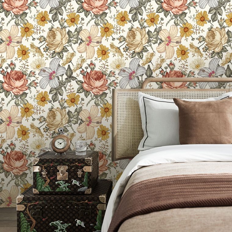 Retro Floral Wallpaper Self-adhesive Bohemian - Image 9