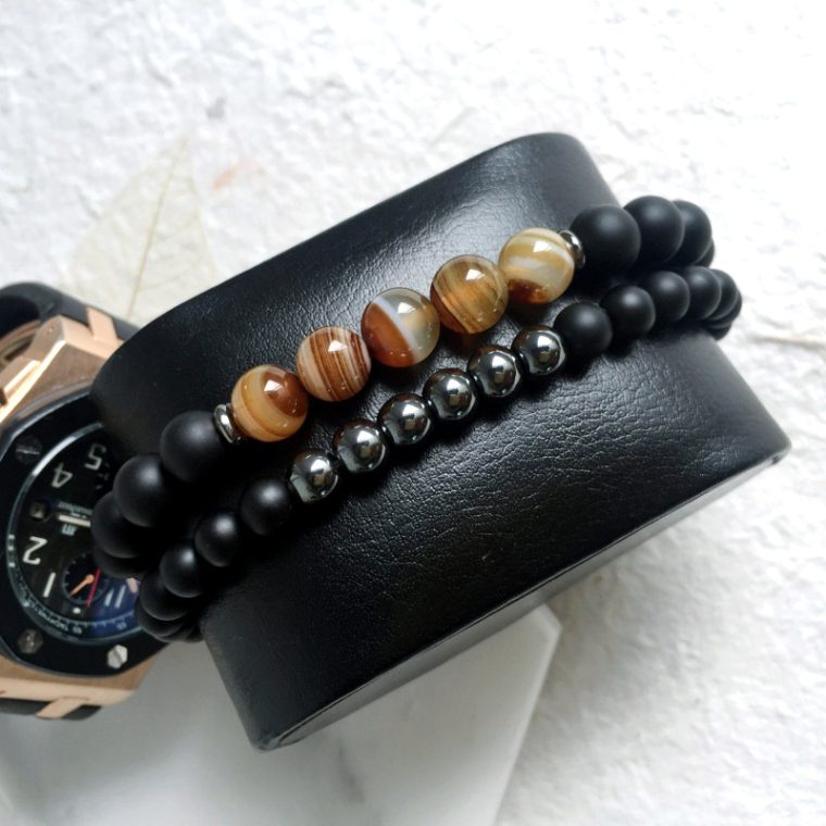 Mcllroy 2pc Natural Stone Beaded Bracelets for Men - Image 2