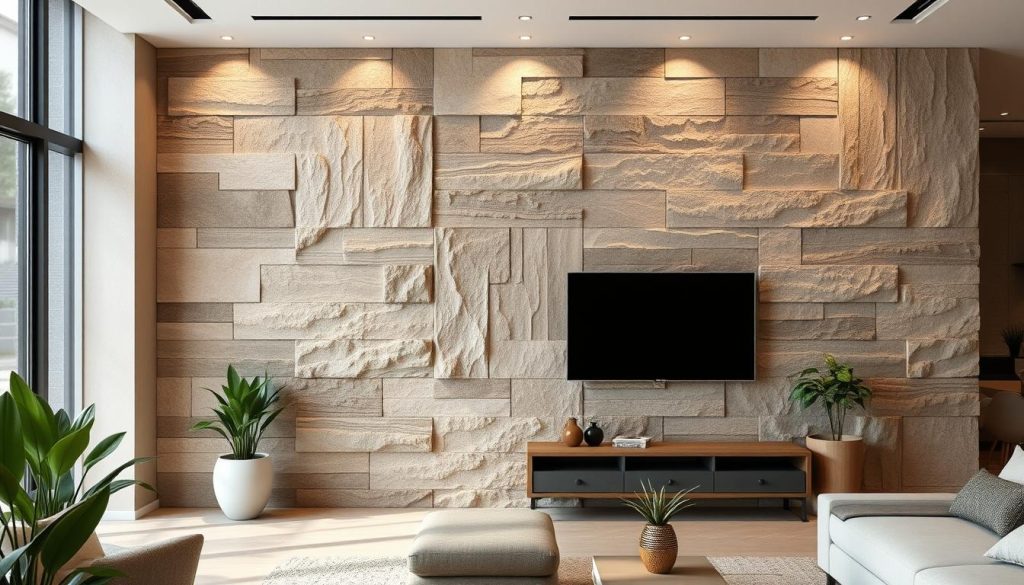 3D stone wall panels