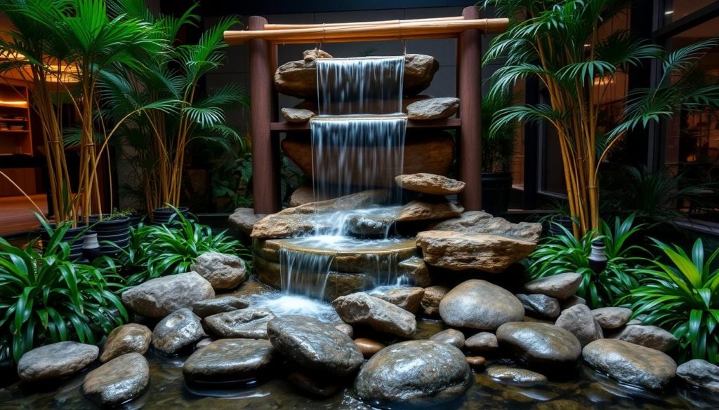 DIY indoor waterfall fountain