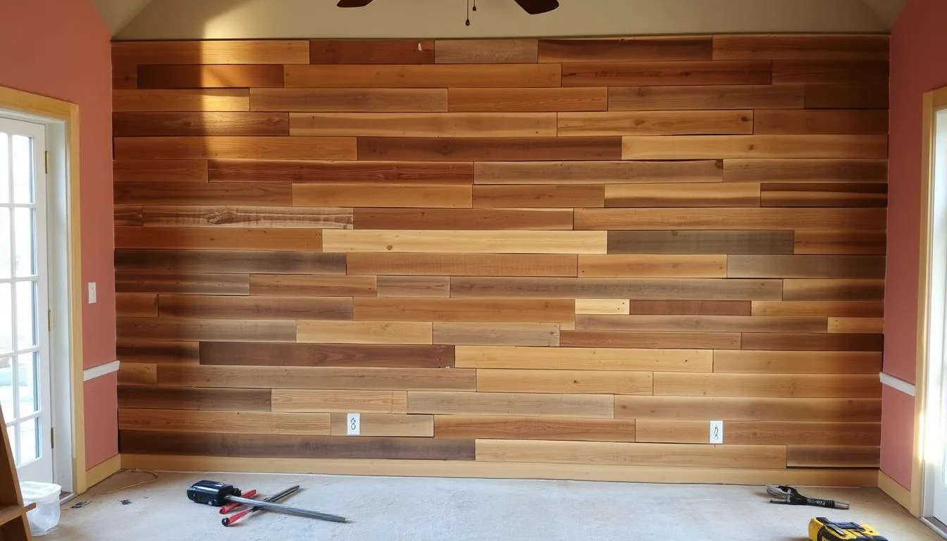 covering a wall with pallet wood​