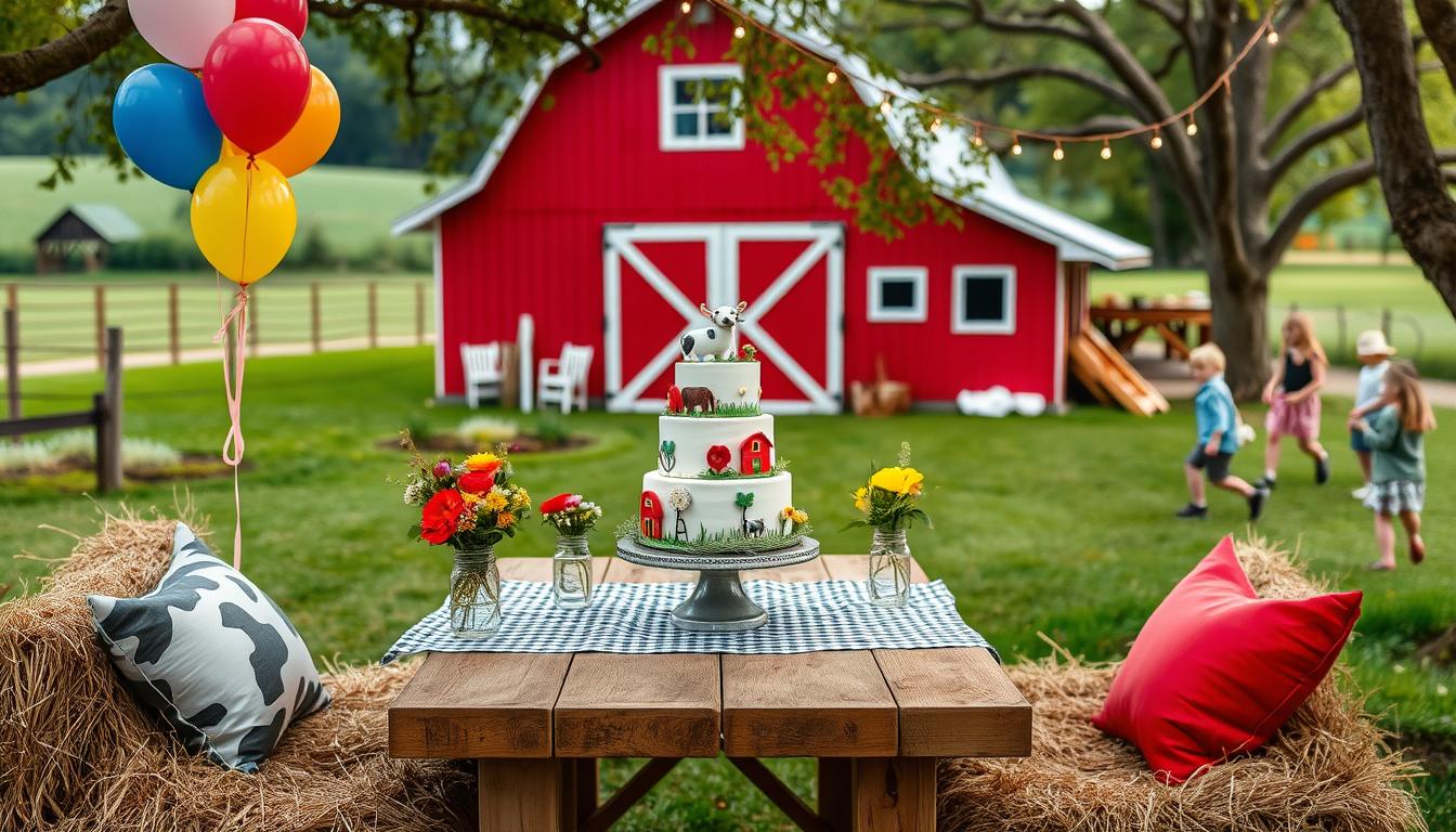 farm birthday decor