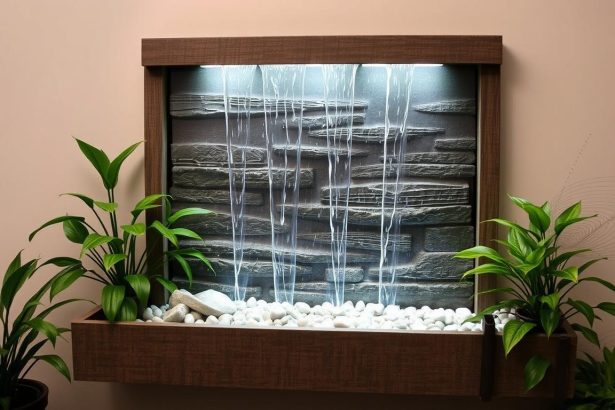 wall mounted waterfall fountain