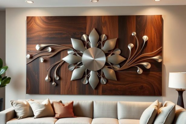 wood and metal wall decor