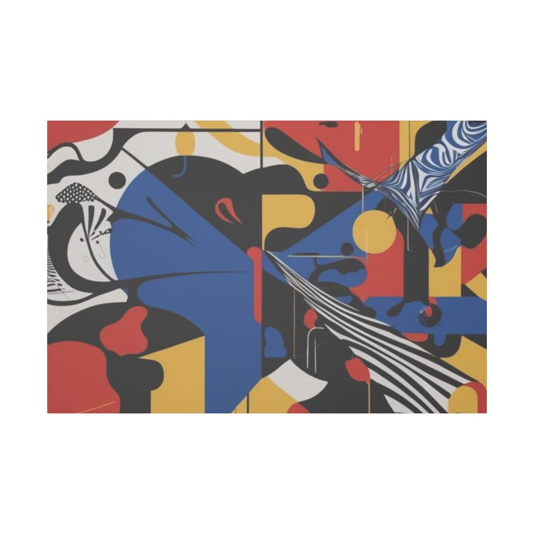 Dynamic Abstract Expression Modern Art with Bold Colors Geometric Fusion - Image 29