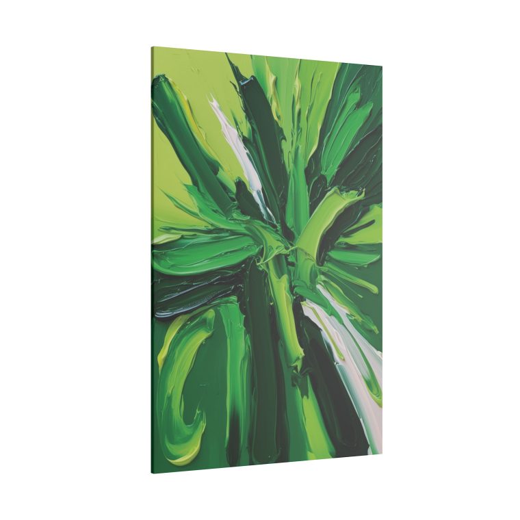 Dynamic Green Flow Modern Abstract Oil Painting in Vibrant Tones - Image 10