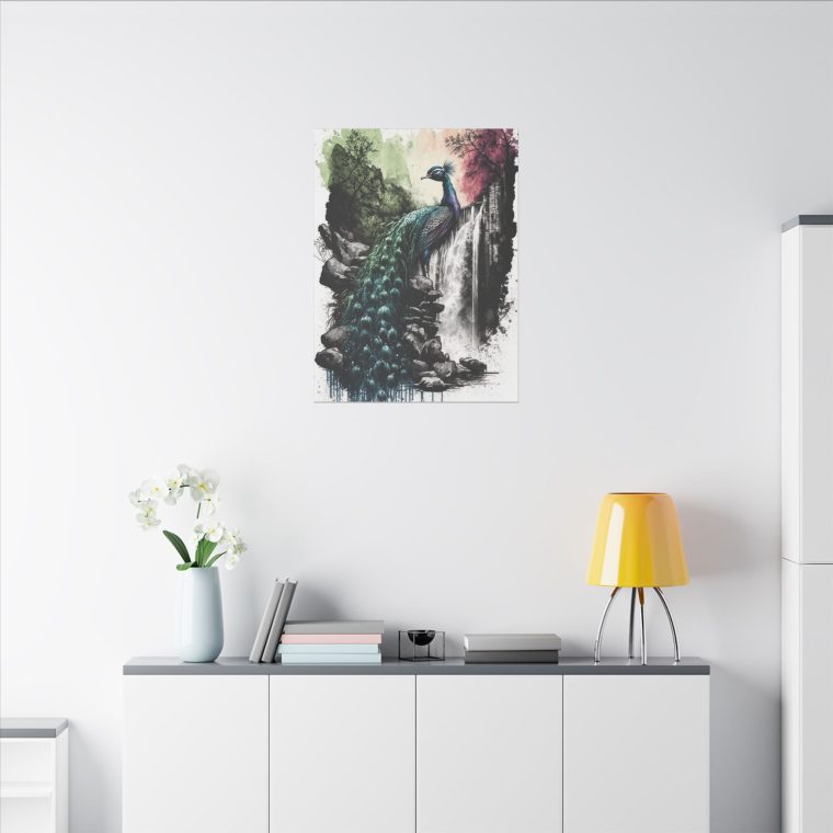 Watercolor Painting of a Beautiful Peacock Elegance in Art - Image 8