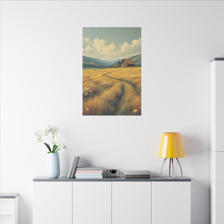 Rustic Countryside Serenity Golden Fields and a Quaint Cabin - Image 12