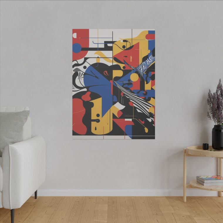 Dynamic Abstract Expression Modern Art with Bold Colors Geometric Fusion - Image 15