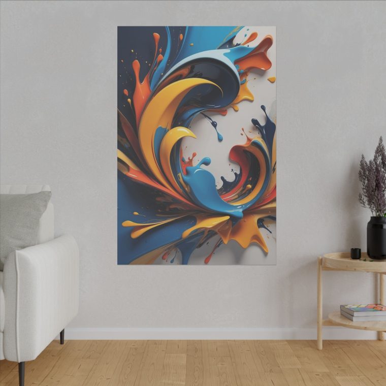 Dynamic Splash Vibrant Abstract Oil Painting for Contemporary Wall Art - Image 3