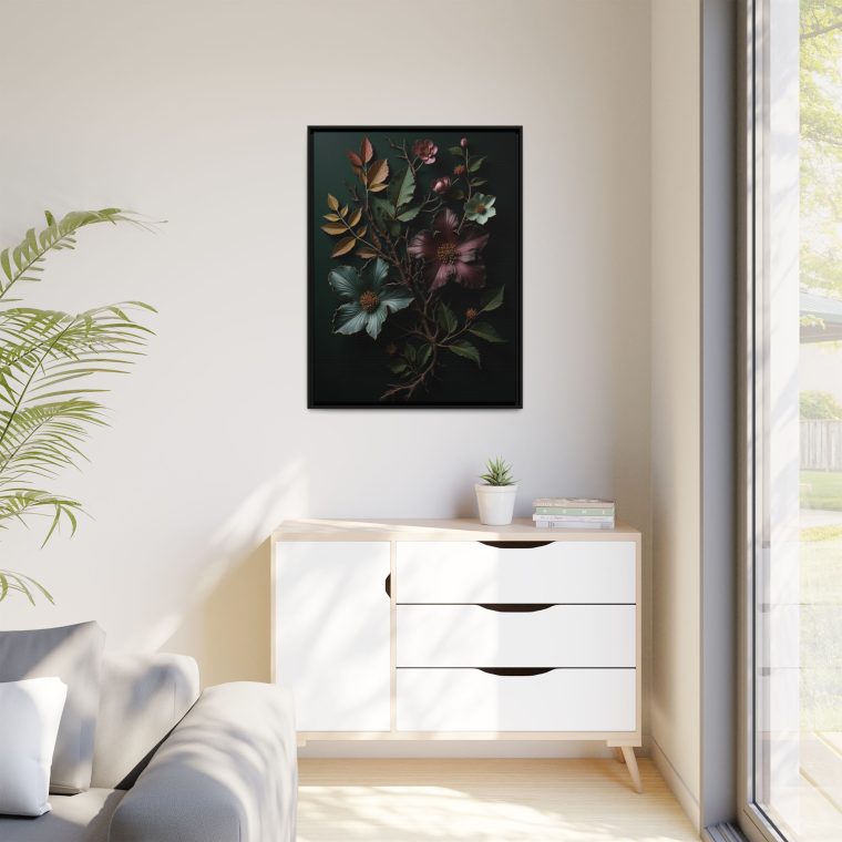 Dark Botanical Moody Wall Art Canvas Prints - Image 11