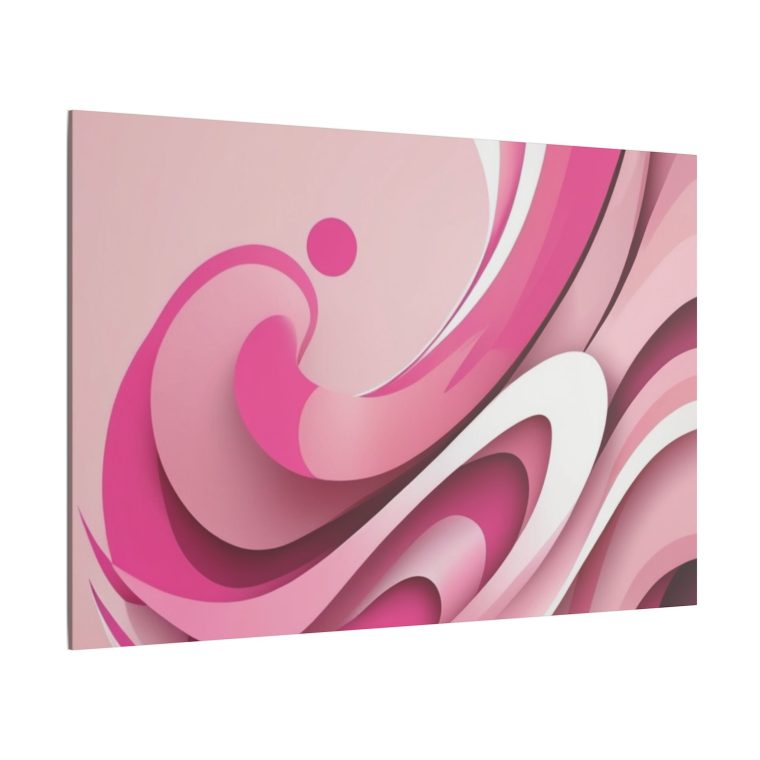 Graceful Pink Waves Abstract Layered Design in Soft Tones
