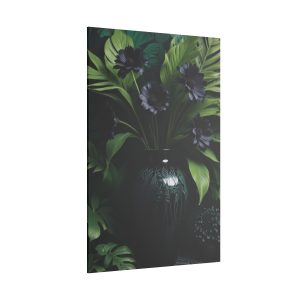 Modern Elegance Black Vase and Flowers in Natural Light