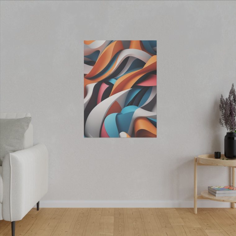 Flowing Harmony Abstract Color Wave 3D Wall Art - Image 7