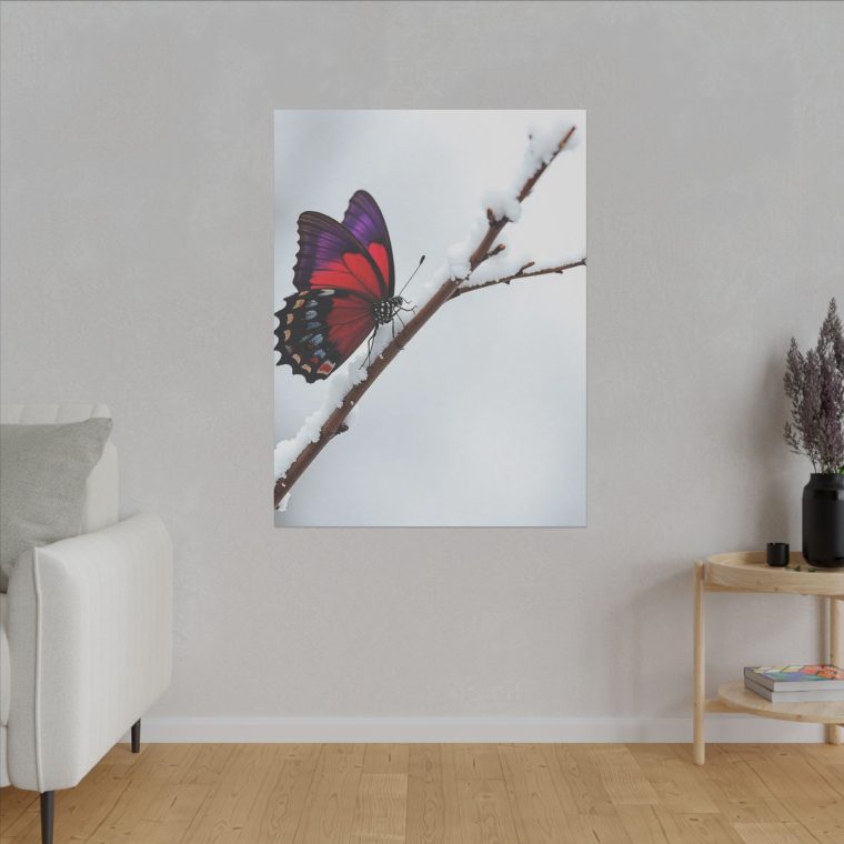 Snowy Serenity A Butterfly's Radiant Perch - Image 15