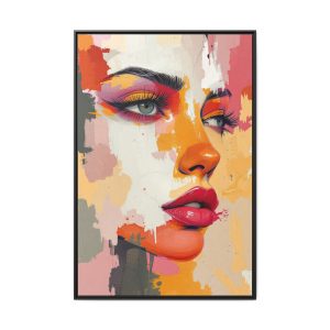 Boho Abstract Female Face Desert Tones Wall Art Print