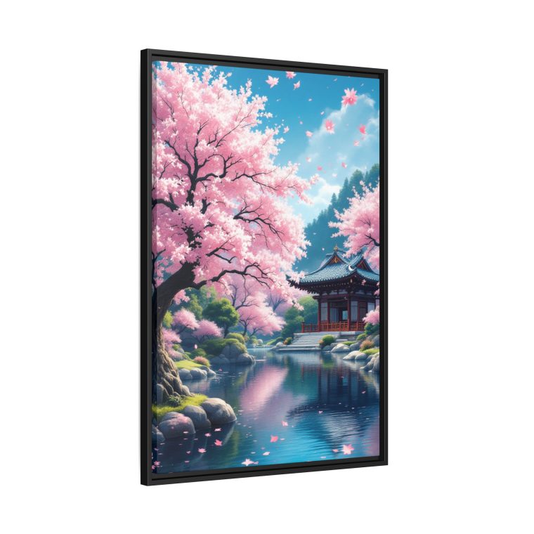 Traditional Japanese Temple Canvas Print Peaceful Home Decor - Image 2