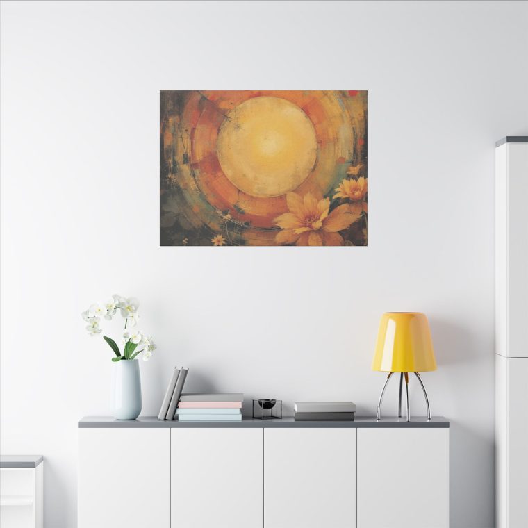 Radiant Sunburst Abstract Floral Design with Warm Earth Tones - Image 20