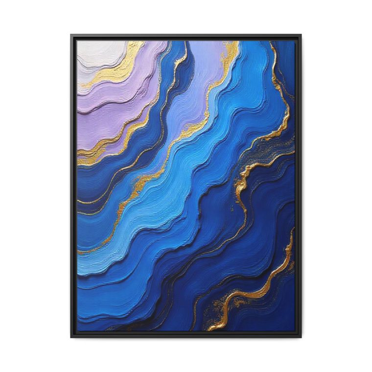 Modern Gold and Blue Canvas Prints for Stylish Walls - Image 2