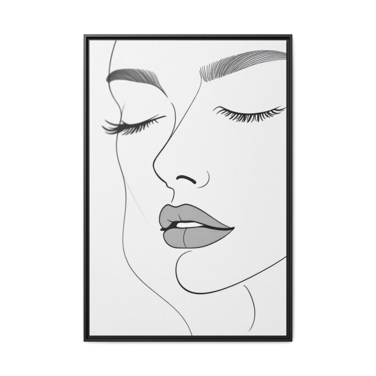 Black and White Abstract Face Wall Art Modern Minimalist Design - Image 9
