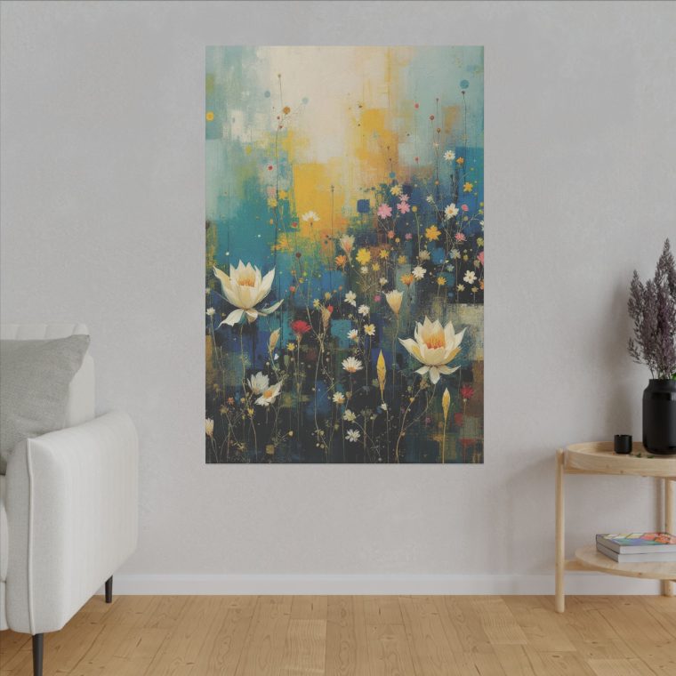 Vibrant Floral Abstract Blossoming Flowers on a Textured Canvas - Image 3