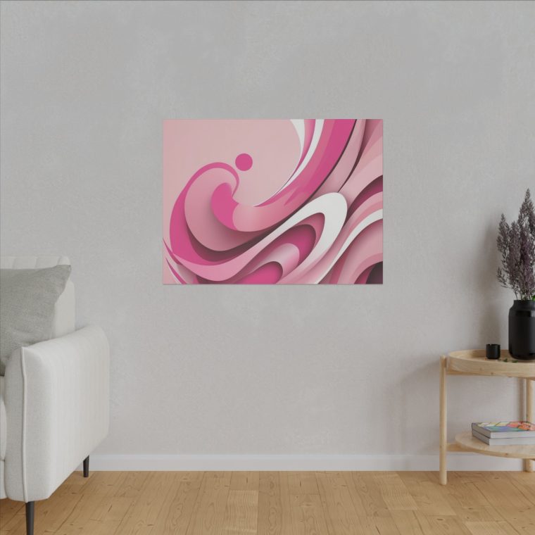 Graceful Pink Waves Abstract Layered Design in Soft Tones - Image 7