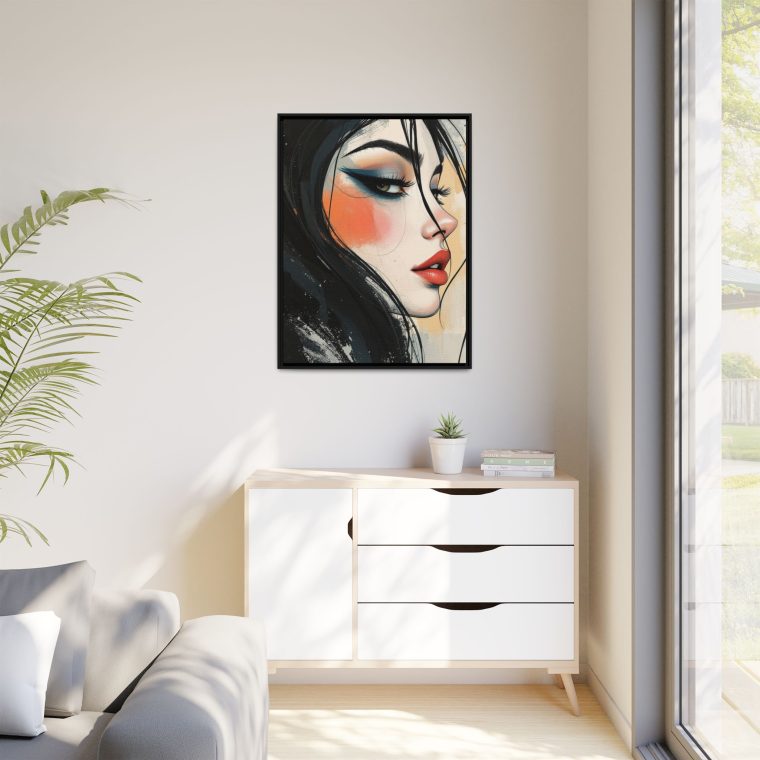 Bohemian Face Line Drawing - Natural Beige Wall Decor - Image 15