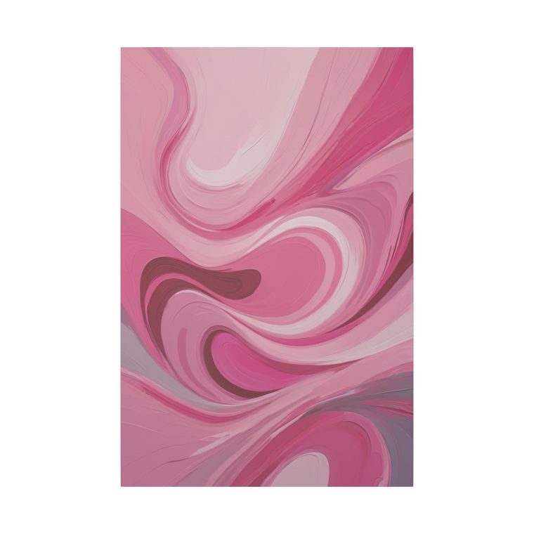 Serene Pink Whirl Modern Abstract Oil Painting with Flowing Patterns - Image 2