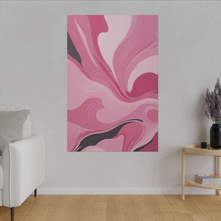 Gentle Pink Flow Abstract Oil Painting with Subtle Elegance - Image 15