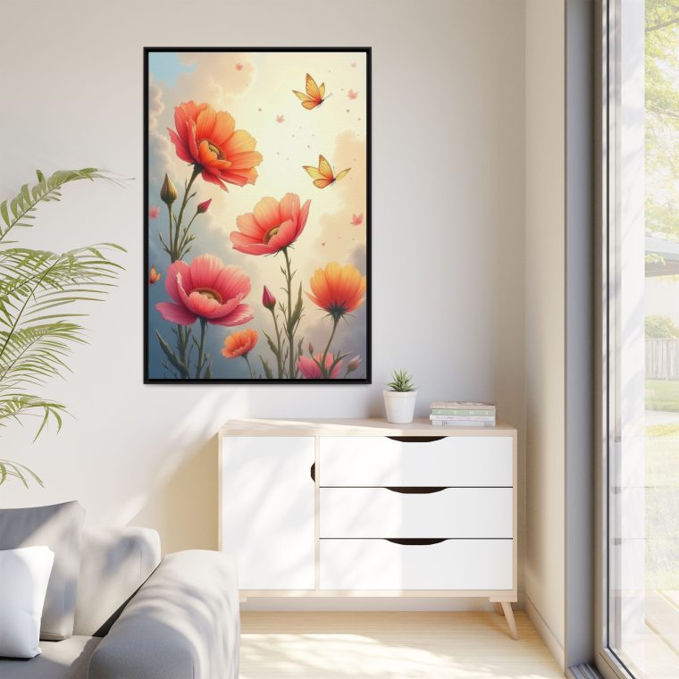 Petals in the Air Floating Floral Canvas - Image 3