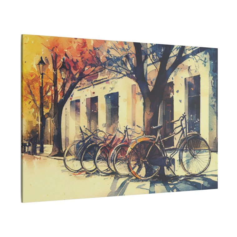 Bicycles on the Street A Charming Watercolor Scene - Image 10