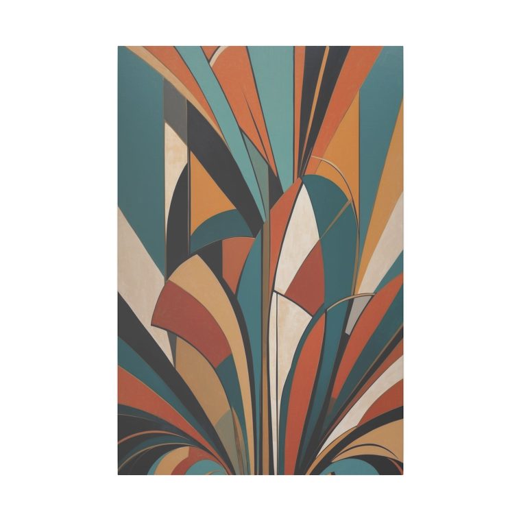 Geometric Blossom Mid-Century Modern Abstract Wall Art - Image 9