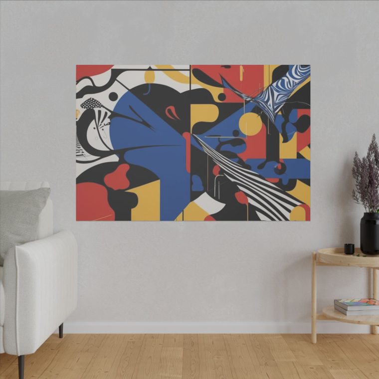 Dynamic Abstract Expression Modern Art with Bold Colors Geometric Fusion - Image 31