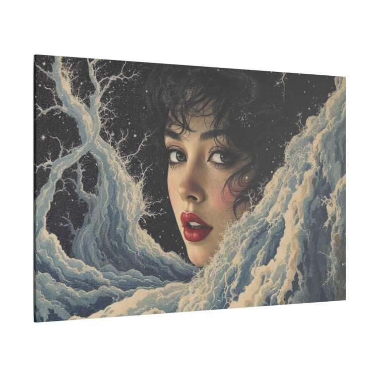 Ethereal Moonlit Portrait Surreal Beauty Amidst Dreamlike Storms - Image 22