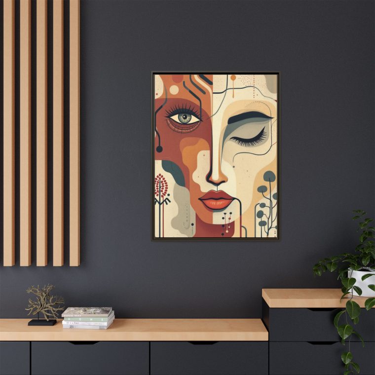 Abstract Boho Face Print Set Earthy Tones Gallery Wall - Image 20