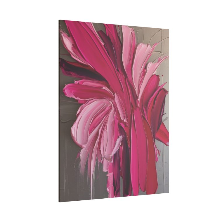 Floral Essence in Pink Bold Abstract Oil Painting with Dynamic Strokes - Image 14