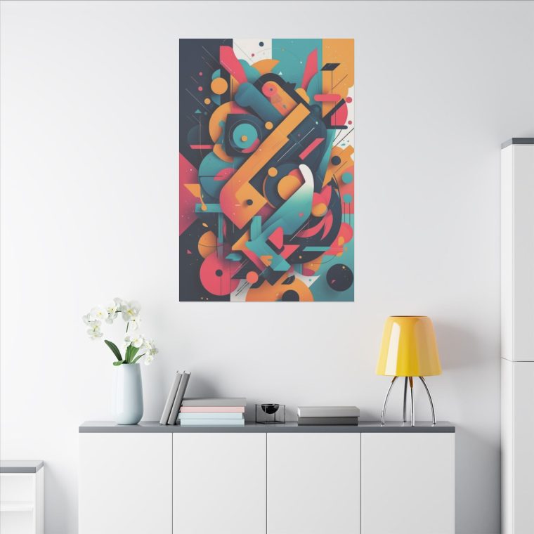 Geometric Kaleidoscope in Vibrant Harmony Wall Art - Image 4