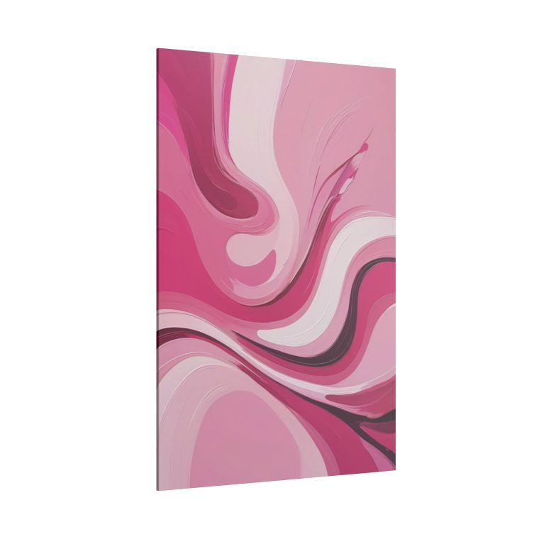 Flowing Harmony Modern Abstract Oil Painting in Gentle Pink Waves