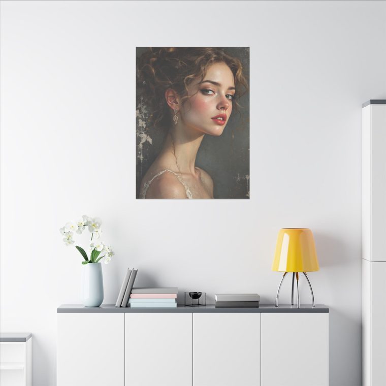 Timeless Elegance Vintage Portrait with Delicate Floral Accents - Image 16