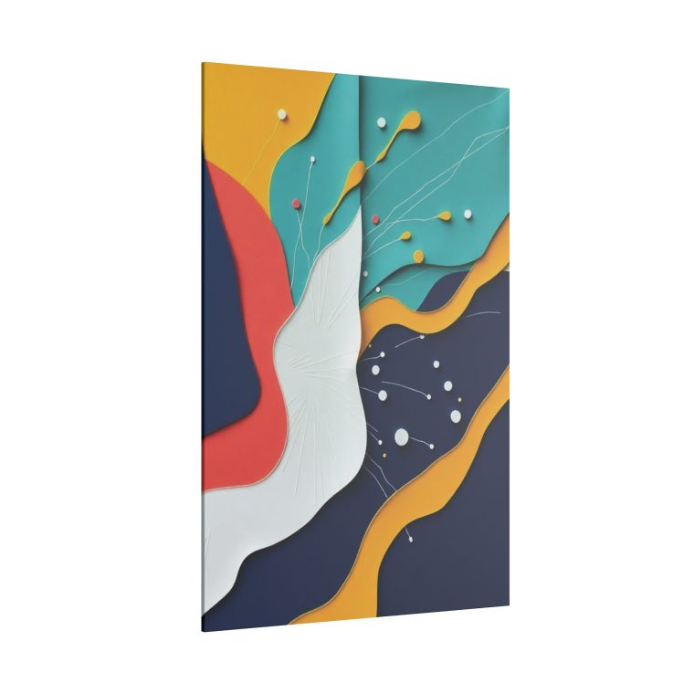 Layered Abstract Art Bold Colors and Minimalist Papier-Mâché Design