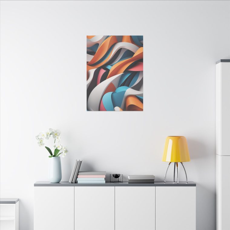 Flowing Harmony Abstract Color Wave 3D Wall Art - Image 8