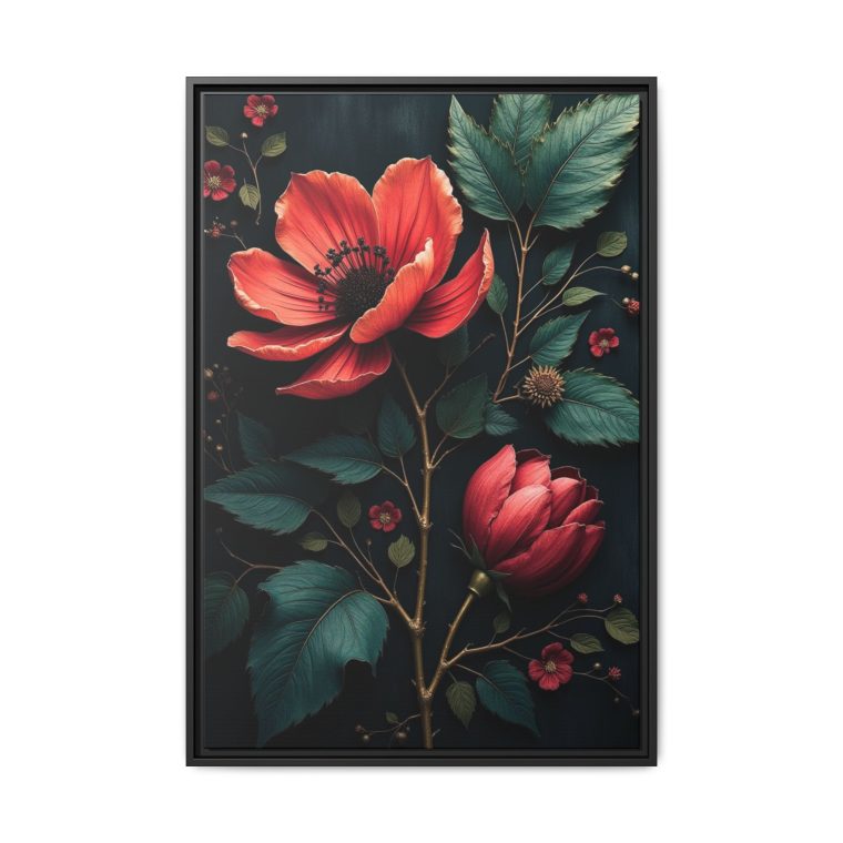 Obsidian Blooms moody wall art featuring elegant dark floral designs for a dramatic and sophisticated space