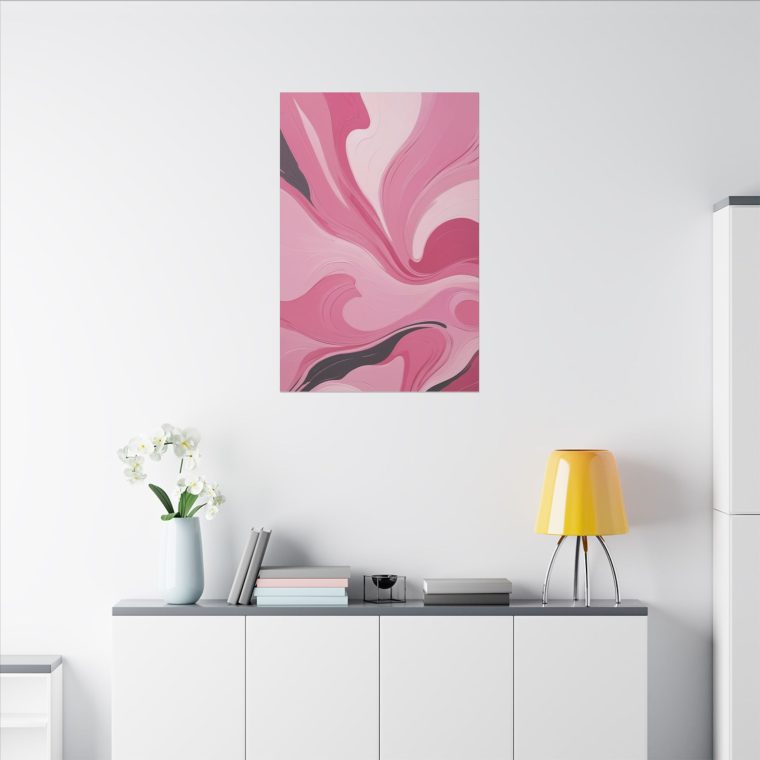 Gentle Pink Flow Abstract Oil Painting with Subtle Elegance - Image 12