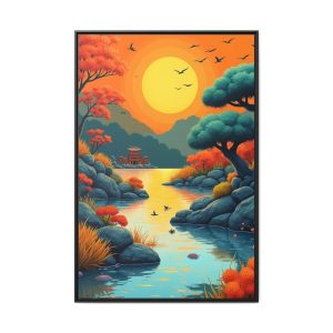 Minimalist Zen garden canvas print with serene Japanese-inspired design.