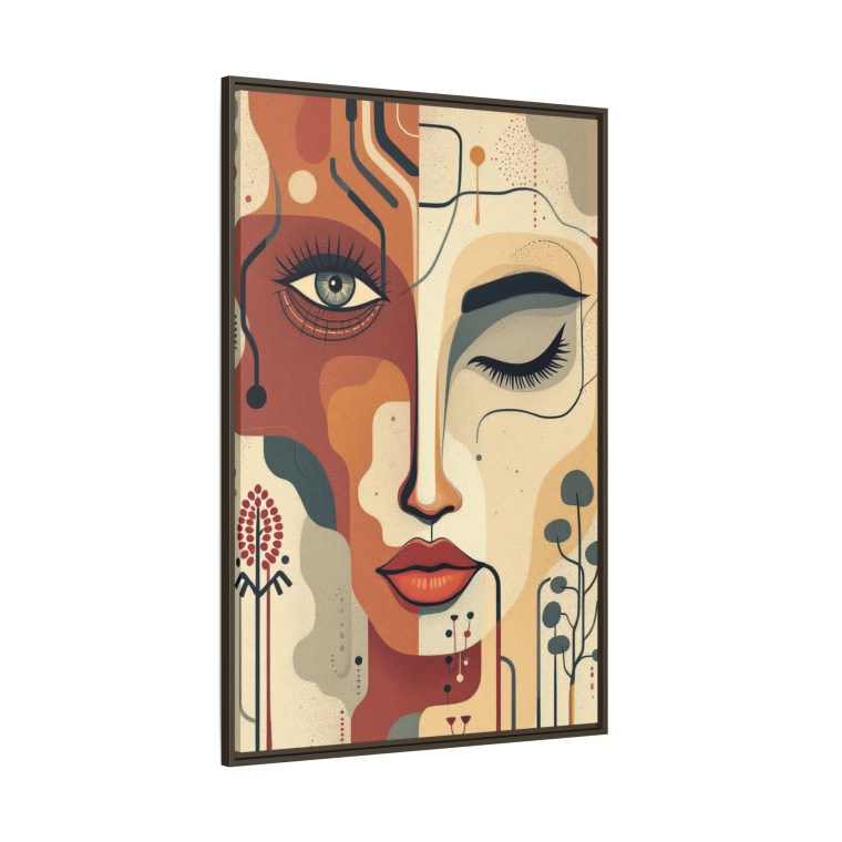 Abstract Boho Face Print Set Earthy Tones Gallery Wall - Image 22