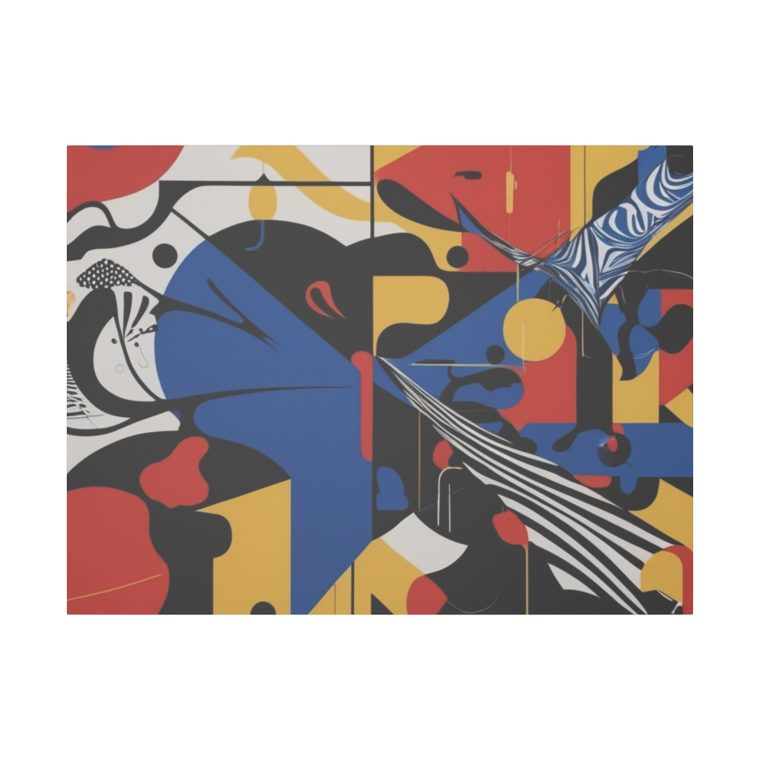 Dynamic Abstract Expression Modern Art with Bold Colors Geometric Fusion - Image 33