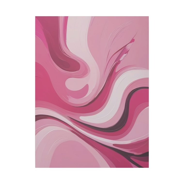 Flowing Harmony Modern Abstract Oil Painting in Gentle Pink Waves - Image 13